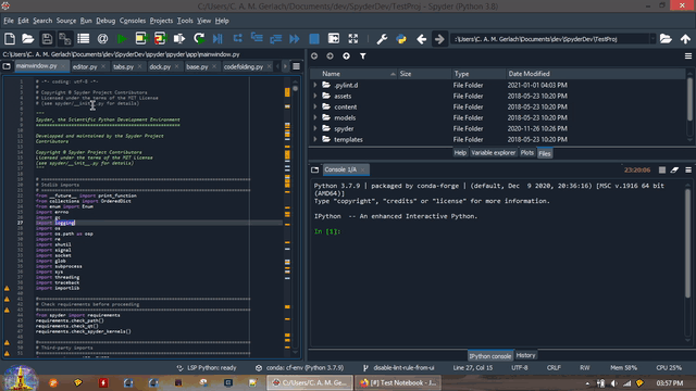 Copying the connection filename into Spyder's dialog