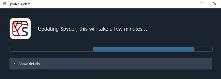 Spyder standalone updater running on Windows